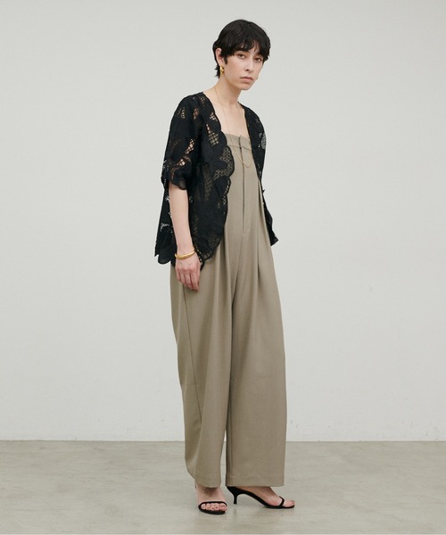LARUTA(ラルータ)の「【LARUTA】2WAYタックサロペ(サロペット/オーバーオール・レディース・ブラック/モカ・MEDIUM/LARGE)」の2枚目の写真