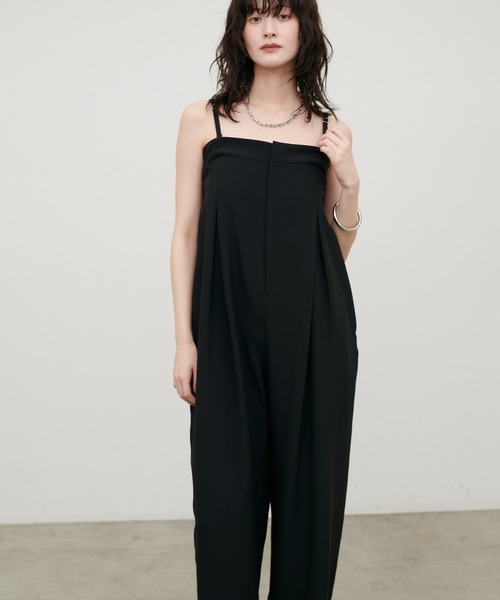 LARUTA(ラルータ)の「【LARUTA】2WAYタックサロペ(サロペット/オーバーオール・レディース・ブラック/モカ・MEDIUM/LARGE)」の6枚目の写真