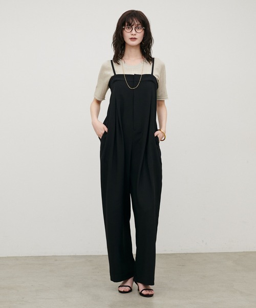 LARUTA(ラルータ)の「【LARUTA】2WAYタックサロペ(サロペット/オーバーオール・レディース・ブラック/モカ・MEDIUM/LARGE)」の12枚目の写真