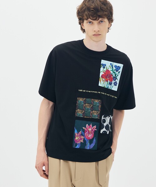 caban(キャバン)の「スビンコットン TULIP BLOOMTシャツ(Tシャツ/カットソー・メンズ・ホワイト系その他/ブラック系その他・S/M/L)」の4枚目の写真