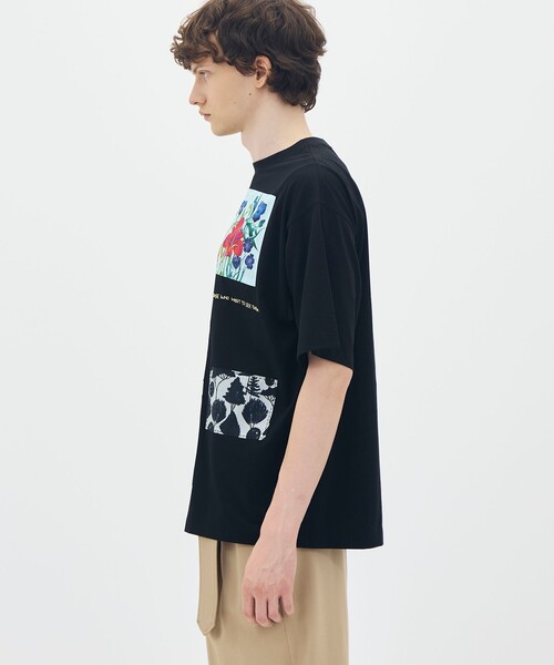 caban(キャバン)の「スビンコットン TULIP BLOOMTシャツ(Tシャツ/カットソー・メンズ・ホワイト系その他/ブラック系その他・S/M/L)」の5枚目の写真