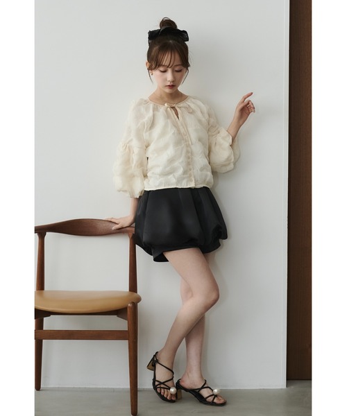 moi tytto（モイテュット）の「ポコポコボタンブラウス（シャツ/ブラウス・レディース・ナチュラル/ブラック・FREE）」の11枚目の写真