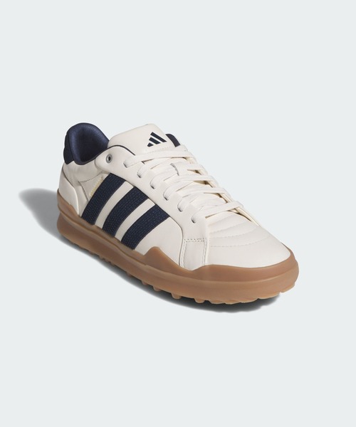 adidas（アディダス）の「レトロクロス GRIPMORE スパイクレス ゴルフ / RETROCROSS GRIPMORE SPIKELESS GOLF【adidas Golf/アディダスゴルフ】（スニーカー・メンズ・ホワイト×ブルー・24.5cm/25.5cm/26.5cm/27.5cm/28.5cm/25.0cm/26.0cm/27.0cm/28.0cm/29.0cm）」の2枚目の写真