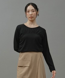 裏起毛ギャザー切替プルオーバー
