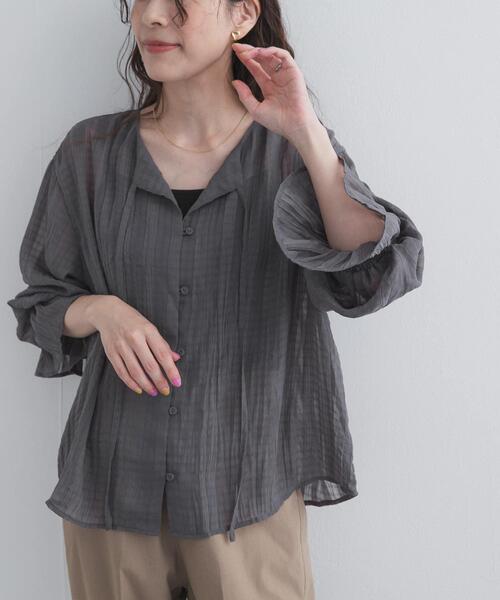 URBAN RESEARCH DOORS（アーバンリサーチドアーズ）の「シアーチェックブラウス（シャツ/ブラウス・レディース・ブルー系その他/ブラック系その他・FREE）」の20枚目の写真