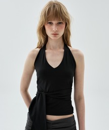 TOP HALTER NECK TIE DETAIL / トップ ホルター ネック タイ ディテール