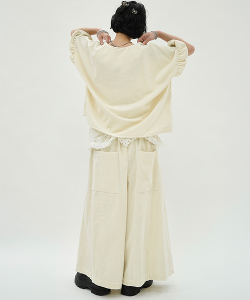 JOURNAL STANDARD LUXE(ジャーナルスタンダード ラックス)の「ベロア tuck easy wideパンツ(その他パンツ・レディース・ホワイト×ホワイト・FREE)」の3枚目の写真
