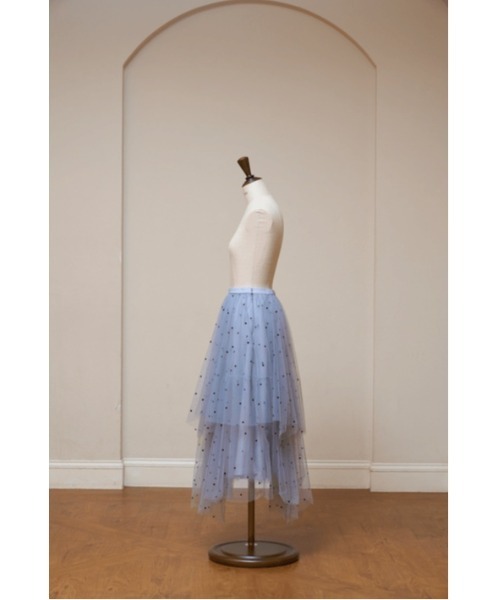 MISTREASS(ミストレアス)の「Dot Pattern Tulle Tiered Skirt(スカート・レディース・グレー/ブラック・FREE)」の10枚目の写真
