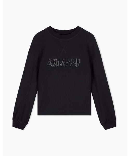 ARMANI EXCHANGE(アルマーニエクスチェンジ)の「【A|X アルマーニ エクスチェンジ】スパンコールロゴ クルーネックスウェットプルオーバー(スウェット・レディース・ブラック/ホワイト・LARGE/MEDIUM/SMALL/X-LARGE/X-SMALL)」の7枚目の写真