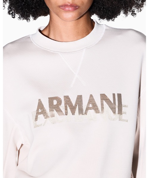 ARMANI EXCHANGE(アルマーニエクスチェンジ)の「【A|X アルマーニ エクスチェンジ】スパンコールロゴ クルーネックスウェットプルオーバー(スウェット・レディース・ブラック/ホワイト・LARGE/MEDIUM/SMALL/X-LARGE/X-SMALL)」の12枚目の写真