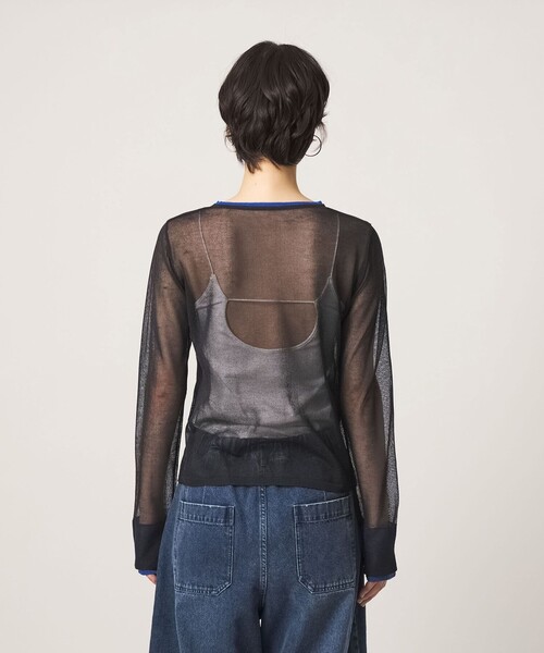 CITEN(シテン)の「<CITEN>チュールライクレイヤードニット(ニット/セーター・レディース・ワイン/ダークグレー/オフホワイト・FREE)」の13枚目の写真