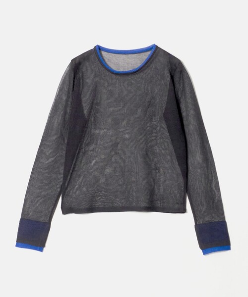 CITEN(シテン)の「<CITEN>チュールライクレイヤードニット(ニット/セーター・レディース・ワイン/ダークグレー/オフホワイト・FREE)」の14枚目の写真