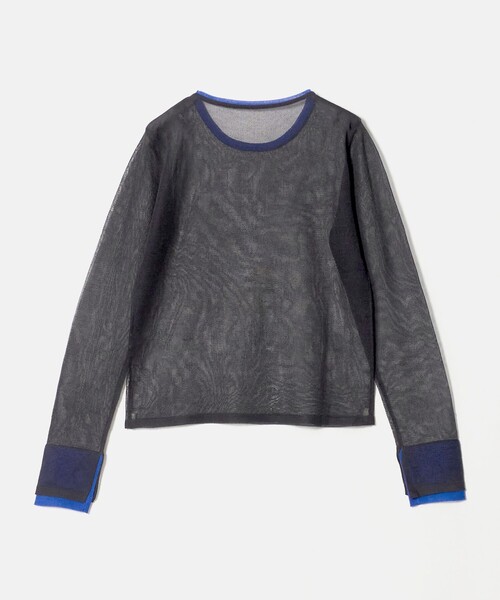 CITEN(シテン)の「<CITEN>チュールライクレイヤードニット(ニット/セーター・レディース・ワイン/ダークグレー/オフホワイト・FREE)」の15枚目の写真