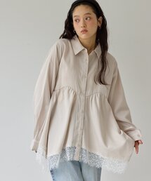 【Noka】裾レースシャツ《WEB限定》