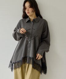 【Noka】裾レースシャツ《WEB限定》