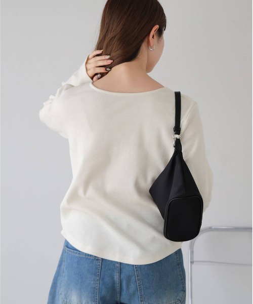 tiptop(ティップトップ)の「【WEB限定アイテム】テレコ多釦ヘンリーT(Tシャツ/カットソー・レディース・ブラック/オフホワイト・FREE)」の12枚目の写真