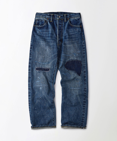 OUTSTANDING(アウトスタンディング)の「W.W. II SELVEDGE STRAIGHT PANTS_REPAIR BLUE(デニムパンツ・メンズ・その他・SMALL/MEDIUM/LARGE)」の1枚目の写真