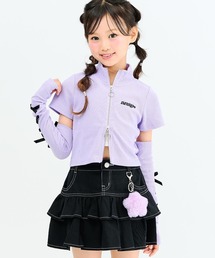 ANAP kids（アナップキッズ）の「スピンドルアームウォーマー付 ダブルジップトップス（アンサンブル）」