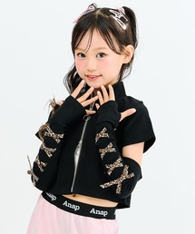ANAP kids（アナップキッズ）の「スピンドルアームウォーマー付 ダブルジップトップス（アンサンブル）」