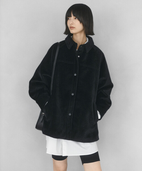 Firsthand(ファーストハンド)の「Firsthand/ファーストハンド フェイクホースファー デザインジャケット【限定展開】(ブルゾン・レディース・ブラック/ダークブラウン・FREE)」の1枚目の写真