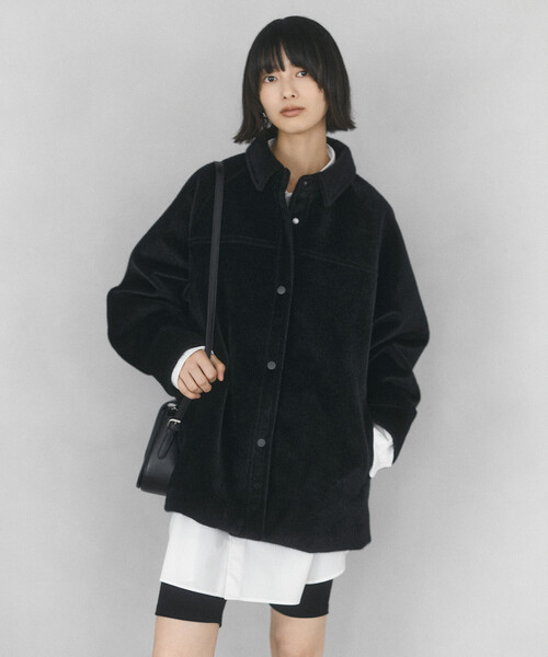 Firsthand(ファーストハンド)の「Firsthand/ファーストハンド フェイクホースファー デザインジャケット【限定展開】(ブルゾン・レディース・ブラック/ダークブラウン・FREE)」の6枚目の写真