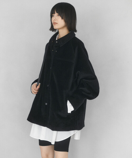 Firsthand(ファーストハンド)の「Firsthand/ファーストハンド フェイクホースファー デザインジャケット【限定展開】(ブルゾン・レディース・ブラック/ダークブラウン・FREE)」の7枚目の写真