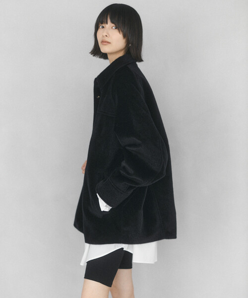 Firsthand(ファーストハンド)の「Firsthand/ファーストハンド フェイクホースファー デザインジャケット【限定展開】(ブルゾン・レディース・ブラック/ダークブラウン・FREE)」の8枚目の写真