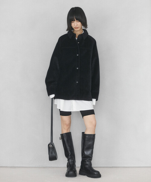 Firsthand(ファーストハンド)の「Firsthand/ファーストハンド フェイクホースファー デザインジャケット【限定展開】(ブルゾン・レディース・ブラック/ダークブラウン・FREE)」の13枚目の写真