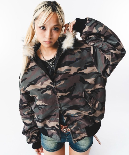 SHORT ROUND(ショートラウンド)の「SHORT ROUND/【26年秋冬新作】フェイクファーフードブルゾン(ダウンジャケット/コート・メンズ・ブラック系1/ブラウン・LARGE/MEDIUM)」の6枚目の写真