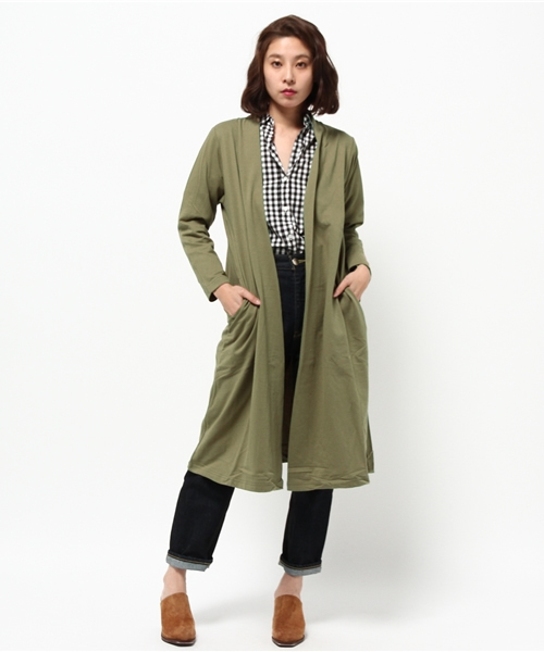 LBC（エルビーシー）の「om コットン裏毛トッパー（カーディガン/ボレロ・レディース・ネイビー/オリーブ/オフホワイト・LARGE/MEDIUM）」の14枚目の写真