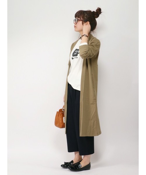 LBC（エルビーシー）の「om コットン裏毛トッパー（カーディガン/ボレロ・レディース・ネイビー/オリーブ/オフホワイト・LARGE/MEDIUM）」の13枚目の写真