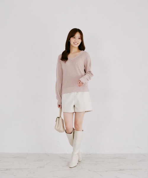tocco closet(トッコ クローゼット)の「ネックレース畦ニットプルオーバー(ニット/セーター・レディース・ブルーグレー/ピンク系その他/ブラック・M)」の20枚目の写真