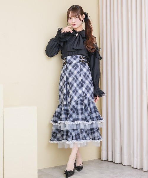 couture BY ROJITA(クチュールバイロジータ)の「ラッフルシアー長袖ブラウス(シャツ/ブラウス・レディース・ピンク/マルチ/ブラック/ホワイト・FREE)」の9枚目の写真
