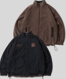 Reversible Blouson/2WAY リバーシブル ナイロン×ボアフリース オーバーサイズ ワンポイント刺繍 ナイロンジャケット ボアフリースジャケット ブルゾン