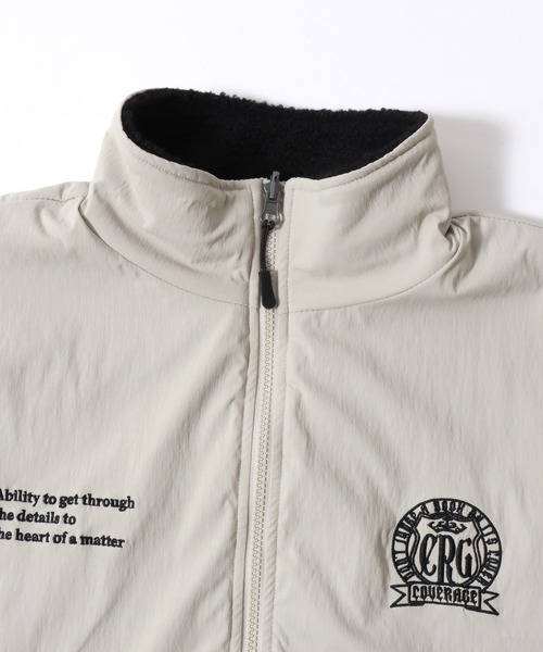 SITRY（シトリー）の「Reversible Blouson/2WAY リバーシブル ナイロン×ボアフリース オーバーサイズ ワンポイント刺繍 ナイロンジャケット ボアフリースジャケット ブルゾン（ブルゾン・メンズ・グレイッシュベージュ/ブラック/ネイビー・L/M）」の12枚目の写真