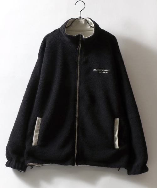 SITRY（シトリー）の「Reversible Blouson/2WAY リバーシブル ナイロン×ボアフリース オーバーサイズ ワンポイント刺繍 ナイロンジャケット ボアフリースジャケット ブルゾン（ブルゾン・メンズ・グレイッシュベージュ/ブラック/ネイビー・L/M）」の7枚目の写真