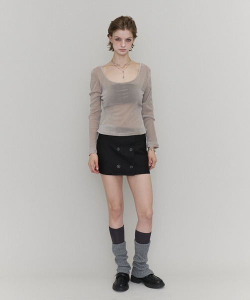 Rohwel(ローウェル)の「Velour Long Sleeve Top / ベロアロングスリーブトップス(Tシャツ/カットソー・レディース・ライトグレー/ブラック/ブラウン・FREE)」の22枚目の写真
