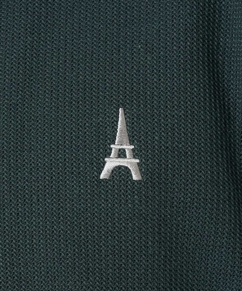 a.v.v(アーヴェヴェ)の「<ワンポイント刺繡が映える> ハニカムジャカードジャージーシャツ【イージーケア/洗濯機で洗える/遮熱/毛玉になりにくい】(シャツ/ブラウス・メンズ・グリーン/ブラック・48/46)」の9枚目の写真
