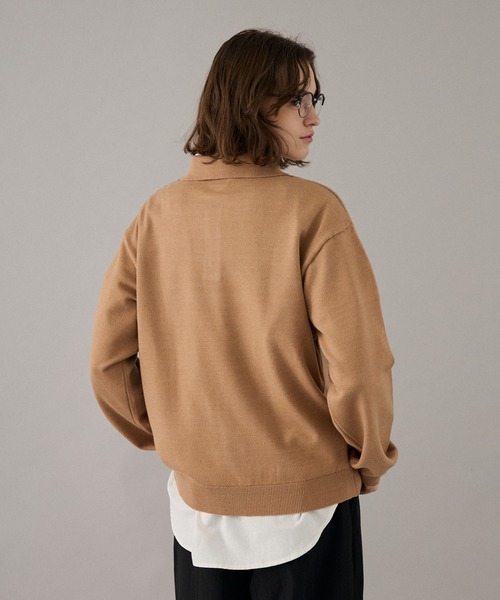 ONCILY(オンシェリー)の「ARGYLE COLLAR KNIT POLO / アーガイルカラーニットポロ(ニット/セーター・メンズ・ベージュ/カーキ/ネイビー/ボルドー・SMALL/MEDIUM/LARGE)」の7枚目の写真