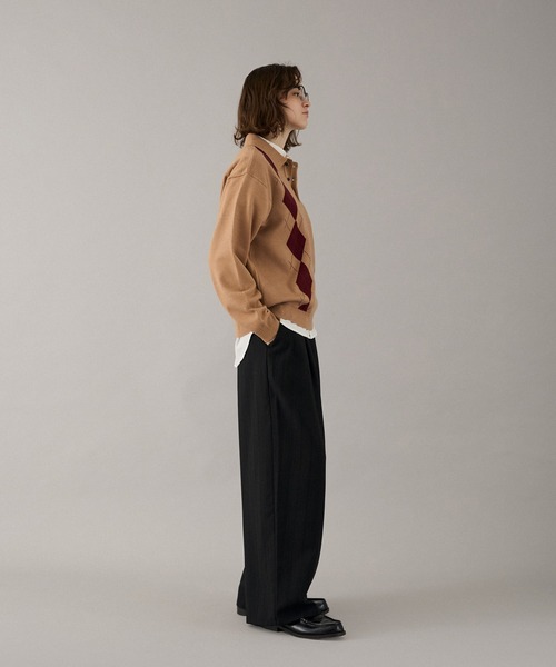ONCILY(オンシェリー)の「ARGYLE COLLAR KNIT POLO / アーガイルカラーニットポロ(ニット/セーター・メンズ・ベージュ/カーキ/ネイビー/ボルドー・SMALL/MEDIUM/LARGE)」の9枚目の写真