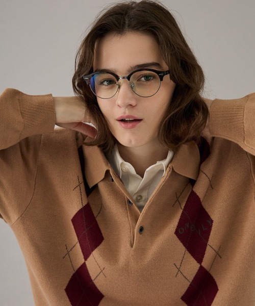 ONCILY(オンシェリー)の「ARGYLE COLLAR KNIT POLO / アーガイルカラーニットポロ(ニット/セーター・メンズ・ベージュ/カーキ/ネイビー/ボルドー・SMALL/MEDIUM/LARGE)」の16枚目の写真