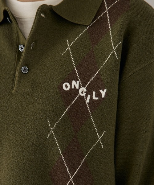 ONCILY(オンシェリー)の「ARGYLE COLLAR KNIT POLO / アーガイルカラーニットポロ(ニット/セーター・メンズ・ベージュ/カーキ/ネイビー/ボルドー・SMALL/MEDIUM/LARGE)」の22枚目の写真