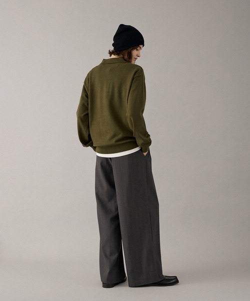 ONCILY(オンシェリー)の「ARGYLE COLLAR KNIT POLO / アーガイルカラーニットポロ(ニット/セーター・メンズ・ベージュ/カーキ/ネイビー/ボルドー・SMALL/MEDIUM/LARGE)」の13枚目の写真