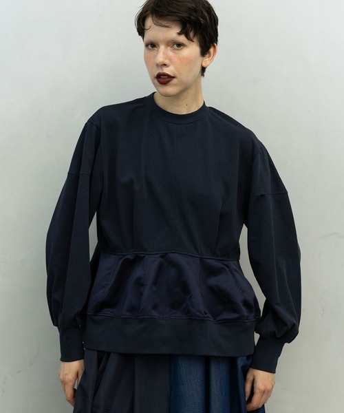 MARECHAL TERRE(マルシャルテル)の「裾デザイントップス(Tシャツ/カットソー・レディース・グレー/ブラック/ネイビー/オフホワイト・MEDIUM)」の1枚目の写真