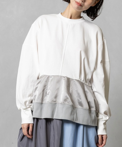 MARECHAL TERRE(マルシャルテル)の「裾デザイントップス(Tシャツ/カットソー・レディース・グレー/ブラック/ネイビー/オフホワイト・MEDIUM)」の2枚目の写真