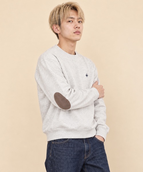 ONE DAY KMC (ワンデイケーエムシー)の「BEVERLY HILLS POLO CLUB / エルボーパッチ付き天竺ロンT(BHPC) / 6487-0764(Tシャツ/カットソー・メンズ・ナチュラル/ブラック/ネイビー・MEDIUM)」の1枚目の写真
