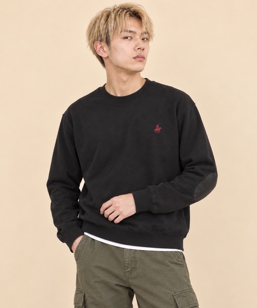 ONE DAY KMC (ワンデイケーエムシー)の「BEVERLY HILLS POLO CLUB / エルボーパッチ付き天竺ロンT(BHPC) / 6487-0764(Tシャツ/カットソー・メンズ・ナチュラル/ブラック/ネイビー・MEDIUM)」の2枚目の写真