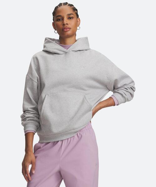 UNDER ARMOUR(アンダーアーマー)の「UAアイコンフリース フーディー(ライフスタイル/レディース)(スウェット・レディース・グレー・L)」の1枚目の写真