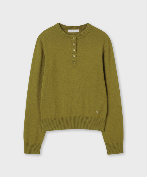 PLAC WOMEN(プレイス・ウィメン)の「カシミヤ ブレンド ヘンリーネック ニット オリーブ(ニット/セーター・レディース・オリーブ・SMALL/MEDIUM)」の3枚目の写真