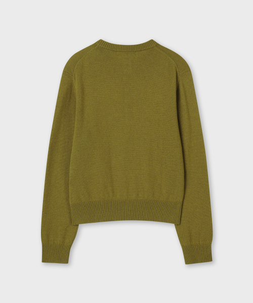 PLAC WOMEN(プレイス・ウィメン)の「カシミヤ ブレンド ヘンリーネック ニット オリーブ(ニット/セーター・レディース・オリーブ・SMALL/MEDIUM)」の4枚目の写真